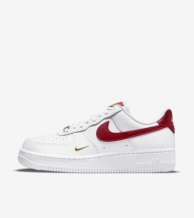 Women’s Nike Air Force 1 ’07 Mini Swoosh ‘White / Gym Red’