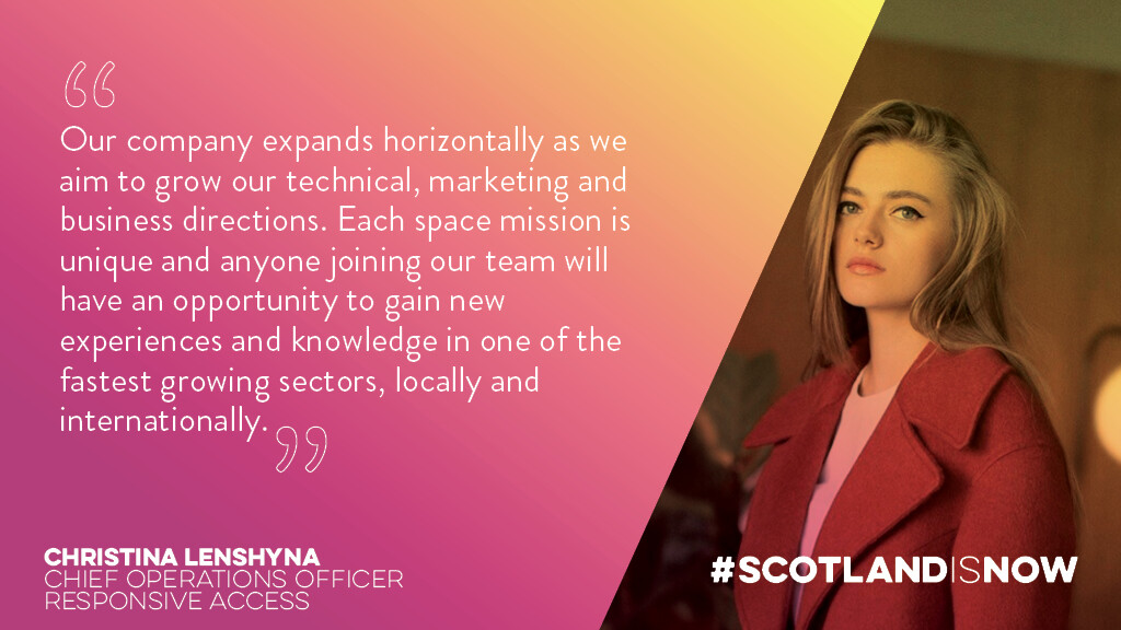 TalentScotland (@talentscotland) on Twitter photo Christina Lenshyna is Chief Operations Officer of <a href="/ResponsiveAcs/">Responsive Access</a> an Edinburgh-based launch mission management company π°οΈ She discusses the satellite market and why she's on the lookout for new talent.
Find out more π ow.ly/k1t350GbQzk
#ScotlandIsNow #Space #Jobs Christina Lenshyna is Chief Operations Officer of <a href="/ResponsiveAcs/">Responsive Access</a> an Edinburgh-based launch mission management company π°οΈ She discusses the satellite market and why she's on the lookout for new talent.
Find out more π ow.ly/k1t350GbQzk
#ScotlandIsNow #Space #Jobs
