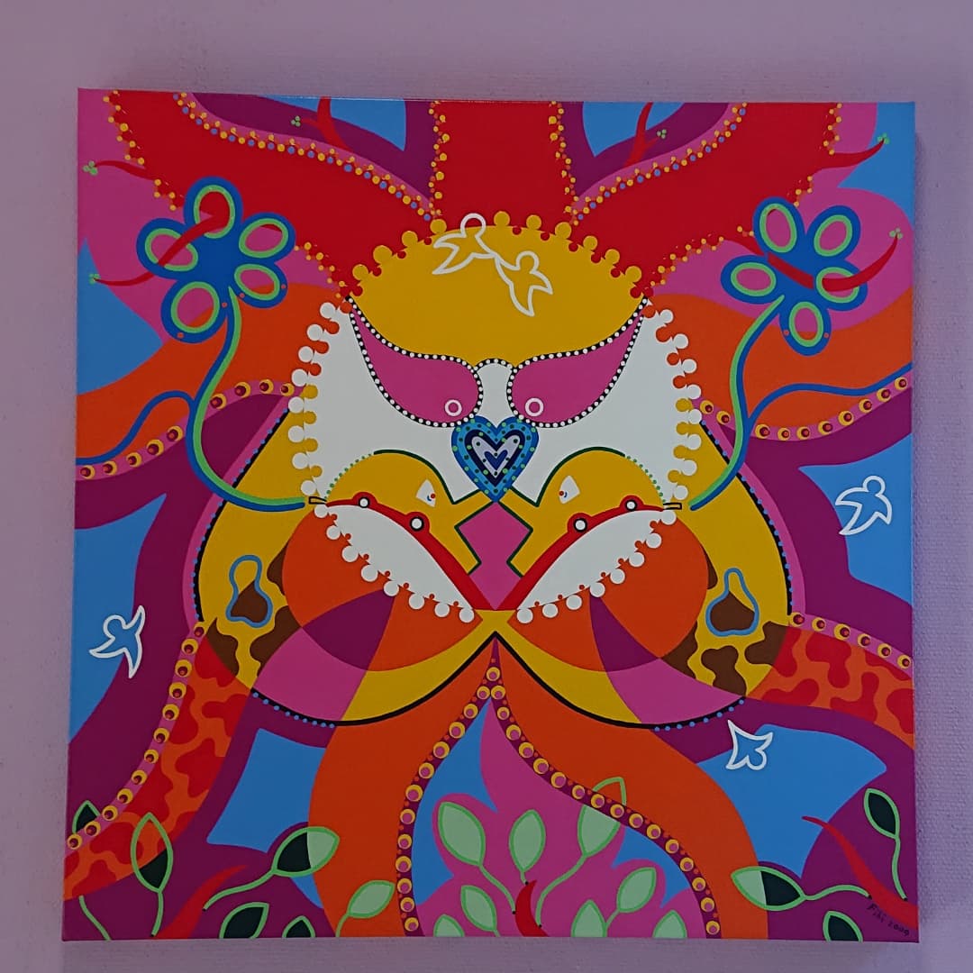 Artsapat's tweet photo. Mooie open dag bij de #Toyisten in #Zuidlaren, de 1e keer dat ik ze in dit prachtige pand bezoek. Gaat dat zien! #Toyisme is een internationale kunststroming, die ik stiekem gewoon #TypischTynaarlo noem.

Eerste foto met de aanwezige Toyisten, voor het doek 'Horsepower Mania’. https://t.co/mBbAvXpHRr
