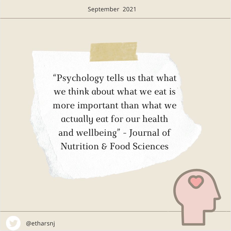 etharsnj's tweet photo. التغذية في علم النفس 🔍

What is Nutritional Psychology?
NP هو علم يدرس العلاقة بين الطعام وتجربتنا الداخلية وكيفية تأثير الغذاء على المزاج والسلوك والصحة العقلية.

وفيه شي عجيب قريته في علم النفس: أن اللي نفكر فيه عن اللي بناكله أكثر أهمية من اللي نأكله بالفعل!!🤔 https://t.co/XqIXKdVoiV