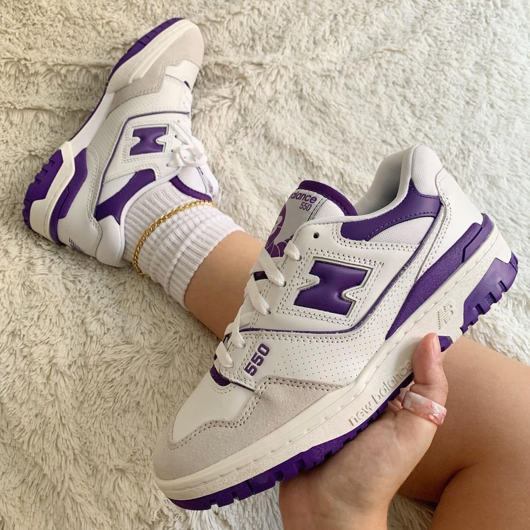 SneakCorner's tweet photo. New Balance 550 White Purple https://t.co/sMzdOquO29