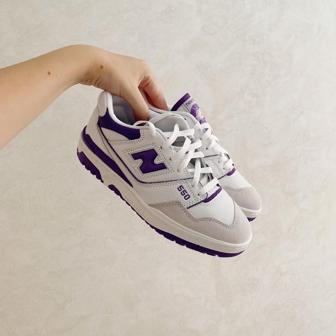 SneakCorner's tweet photo. New Balance 550 White Purple https://t.co/sMzdOquO29