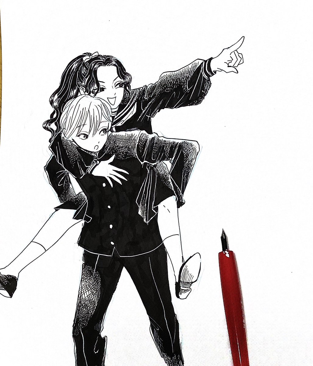 自分の漫画のキャラを魅力的に描けるようになりたくて新連載の夜くんと沙羅ちゃんを練習した!
楽しかった!
もっと可愛く描けるようになりたいなあ

#平家物語夜異聞 