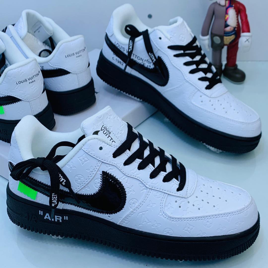 BLACKIE FN on X: NIKE AF1 WHITE/BLACK SOLE x LV SNEAKERS Size: 40