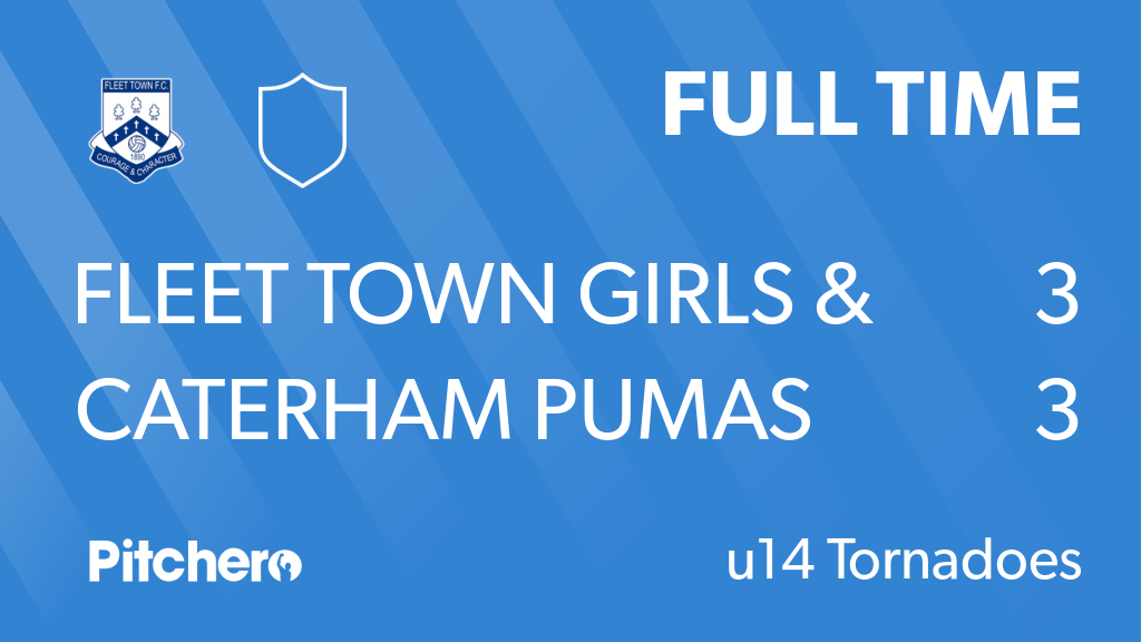 FULL TIME: Fleet Town Girls &amp; Ladies FC 3 - 3 Caterham Pumas
#FLECAT #Pitchero
fleettowngirlsandladiesfc.co.uk/teams/252243/m…
