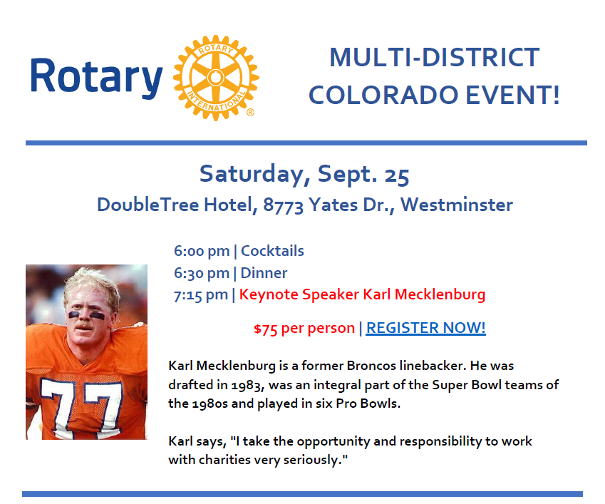 rotary5450's tweet photo. REGISTER NOW! https://t.co/asAFwvQAds
MULTI-DISTRICT COLORADO EVENT!
#D5450 #Coloradocares #Rotary #RotaryColorado #RotaryInternational #Coloradoevent https://t.co/khXJZ78OZu