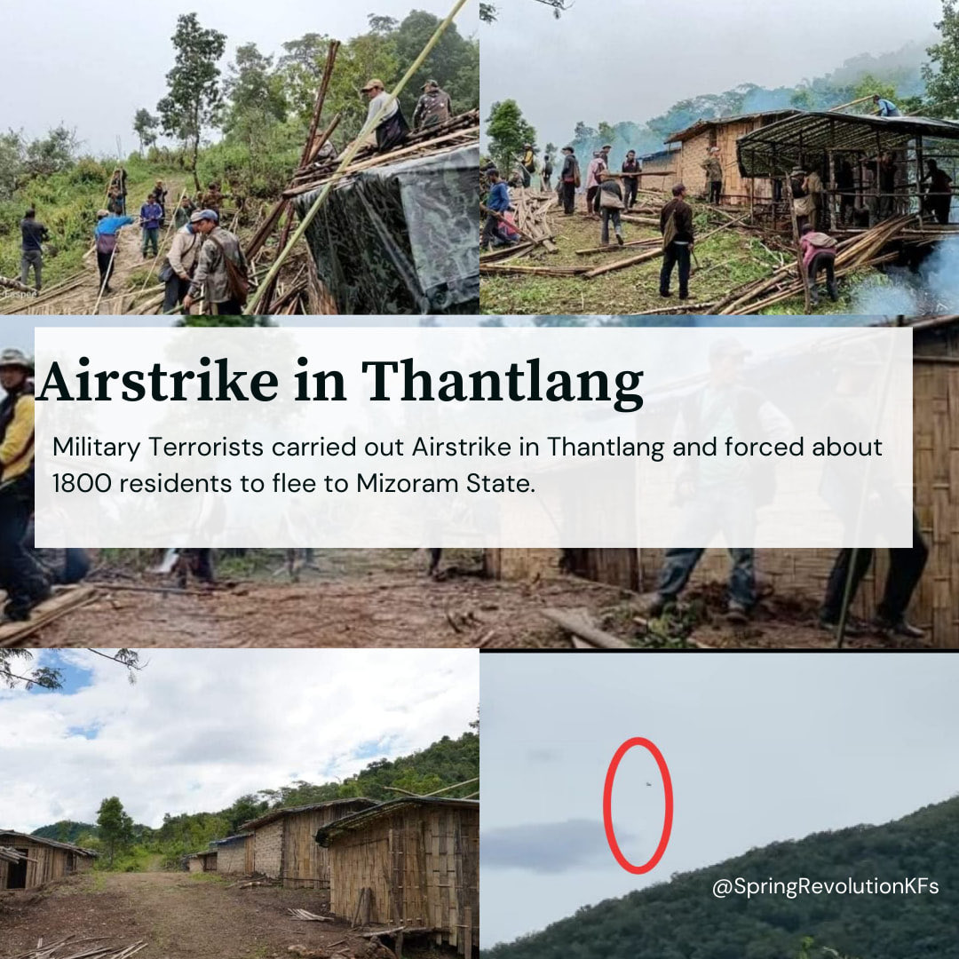 nslwin's tweet photo. As #JuntaUsesArtilleryWeapons &amp; indiscriminately shooting in residential areas, many houses were burnt down, civilians sitting inside houses were injured, buildings incl: houses &amp; churches were damaged. We urgently need Int'l Community to #HelpChinState &amp; save thousands of lives. https://t.co/eqFdZv4Ki5