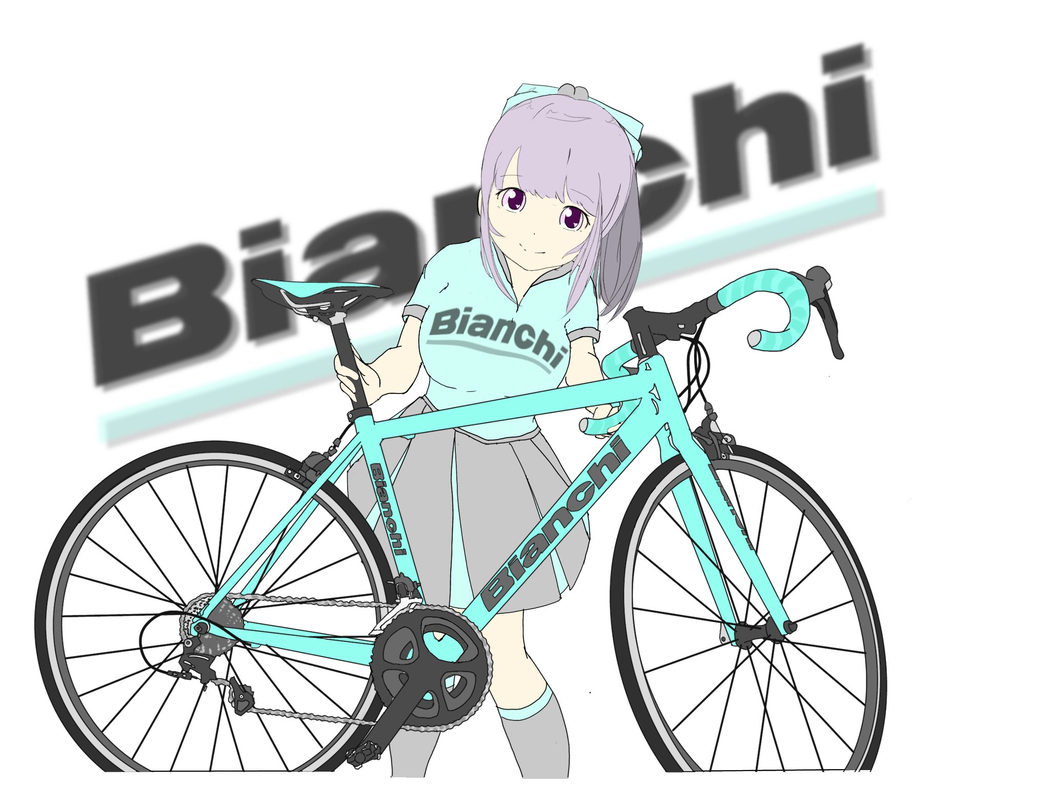 ｃａｔ３０８ 昨日に引き続き ビアンキちゃんを描いてみました イメージ下塗り中 ロードバイク 自転車 サイクリング お絵かき イラスト Ipad Rkgk らくがき Bianchi ビアンキ ビアンキちゃん T Co 967rcdwwnx Twitter