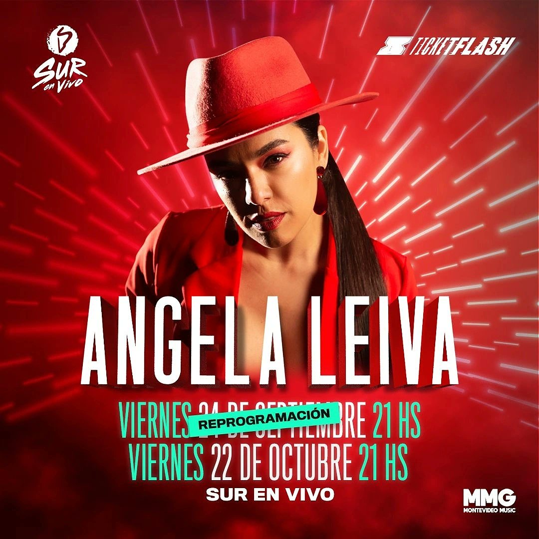 🗓️ El show de <a href="/AngelaLeivaOk/">Angela Leiva</a> se reprograma para el Viernes 22 de Octubre -21hs
📍Todas las personas que compraron entradas, pueden utilizarlas para la nueva fecha sin necesidad de canjearlas.
🎟️ Los que deseen la devolución, deben mandar un mail a hola@ticketflash.com.ar