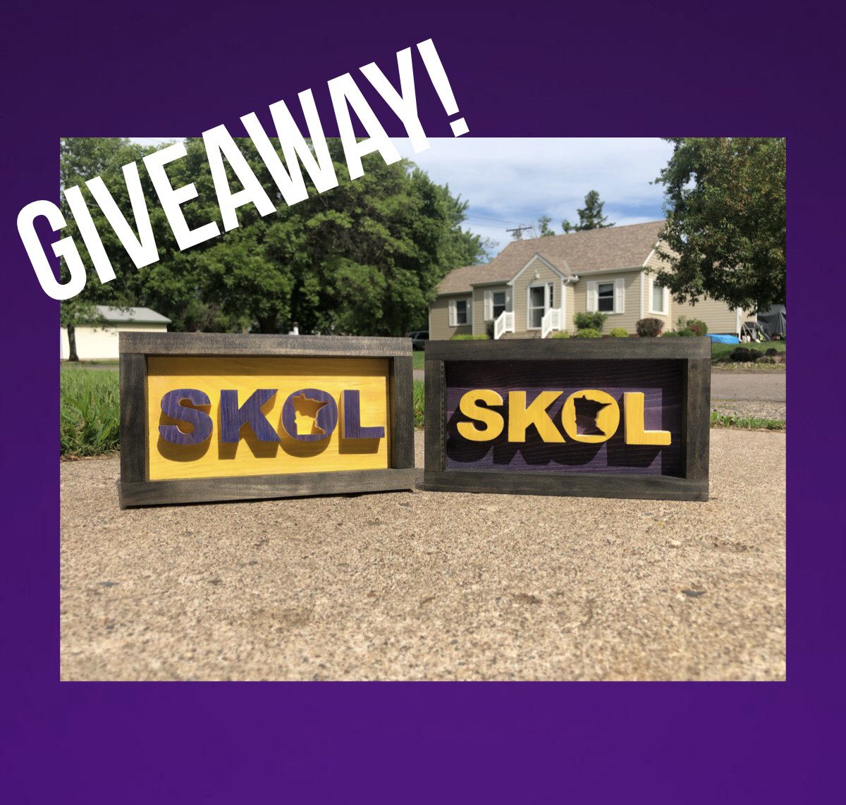🏈GIVEAWAY TIME🏈

I’m going to be choosing two(2) random #Vikings fans who LIKE and RETWEET this post to win a #SKOL piece of their choice!

To Enter:
1. Like and RT this post
2. Tag some Vikings fans below
3. Follow me

Winners announced via retweet tonight @ 7PM CST