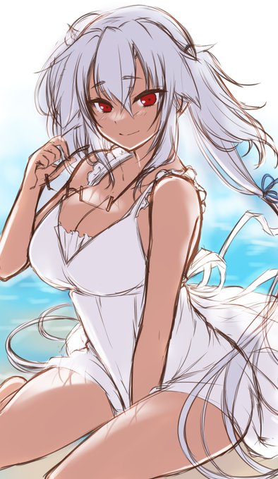 白ワンピ武蔵しゃん色ラフです( ˘ω˘ ) 