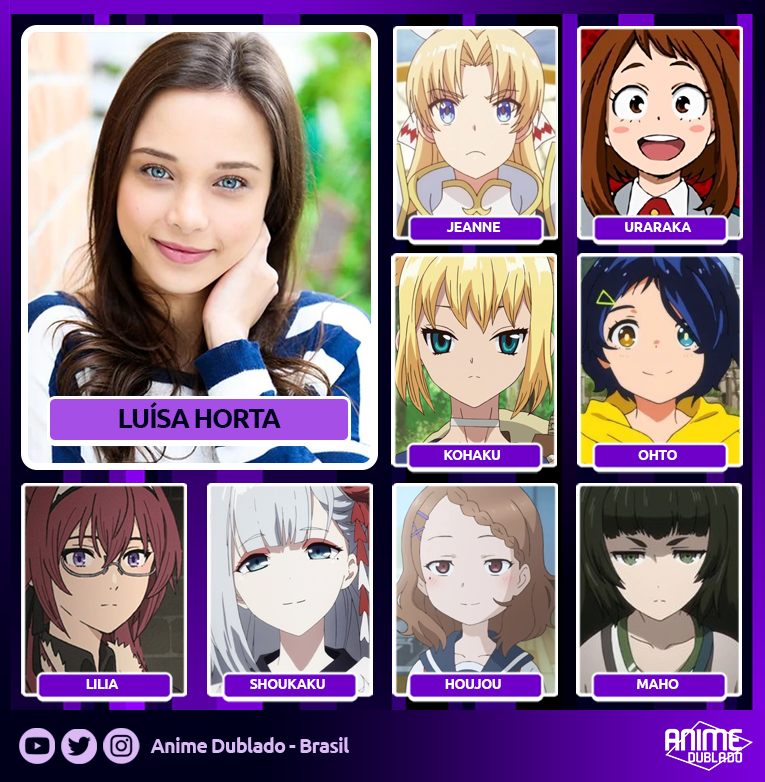 Anime Dublado on X: Qual personagem dublada pela @lulihorta é sua  favorita? 🥰  / X
