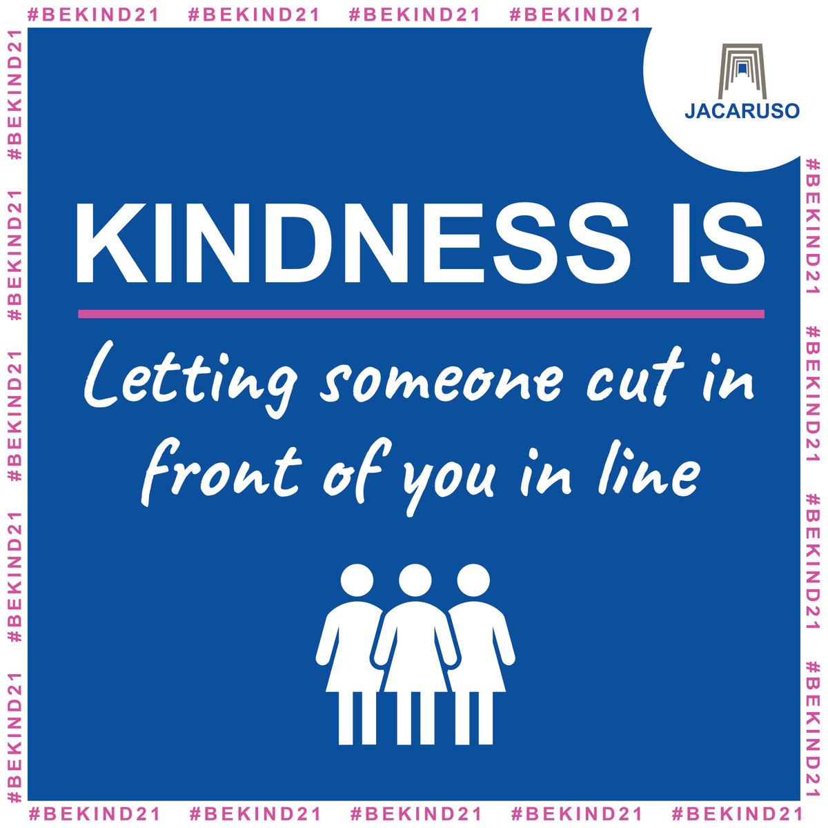 JacarusoInc's tweet photo. Be kind today by letting someone go in front of you in line.
Other ways to be kind? Remember to breathe.
#jacaruso #bekind21 #jeactsofkindness https://t.co/mBf3nynHtT