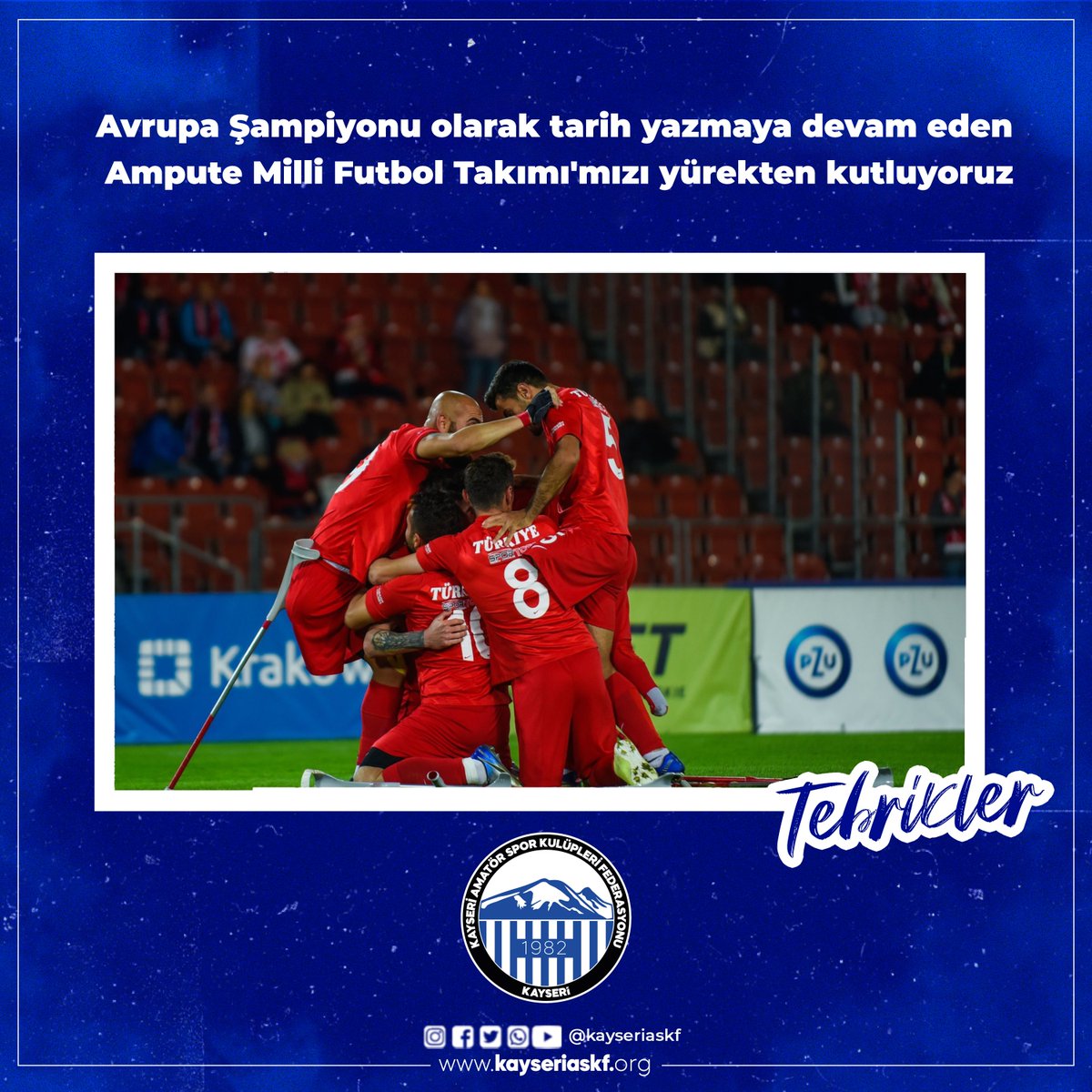 Avrupa Şampiyonu olarak tarih yazmaya devam eden Ampute Milli Futbol Takımı'mızı yürekten kutluyoruz.
#BizimÇocuklar
