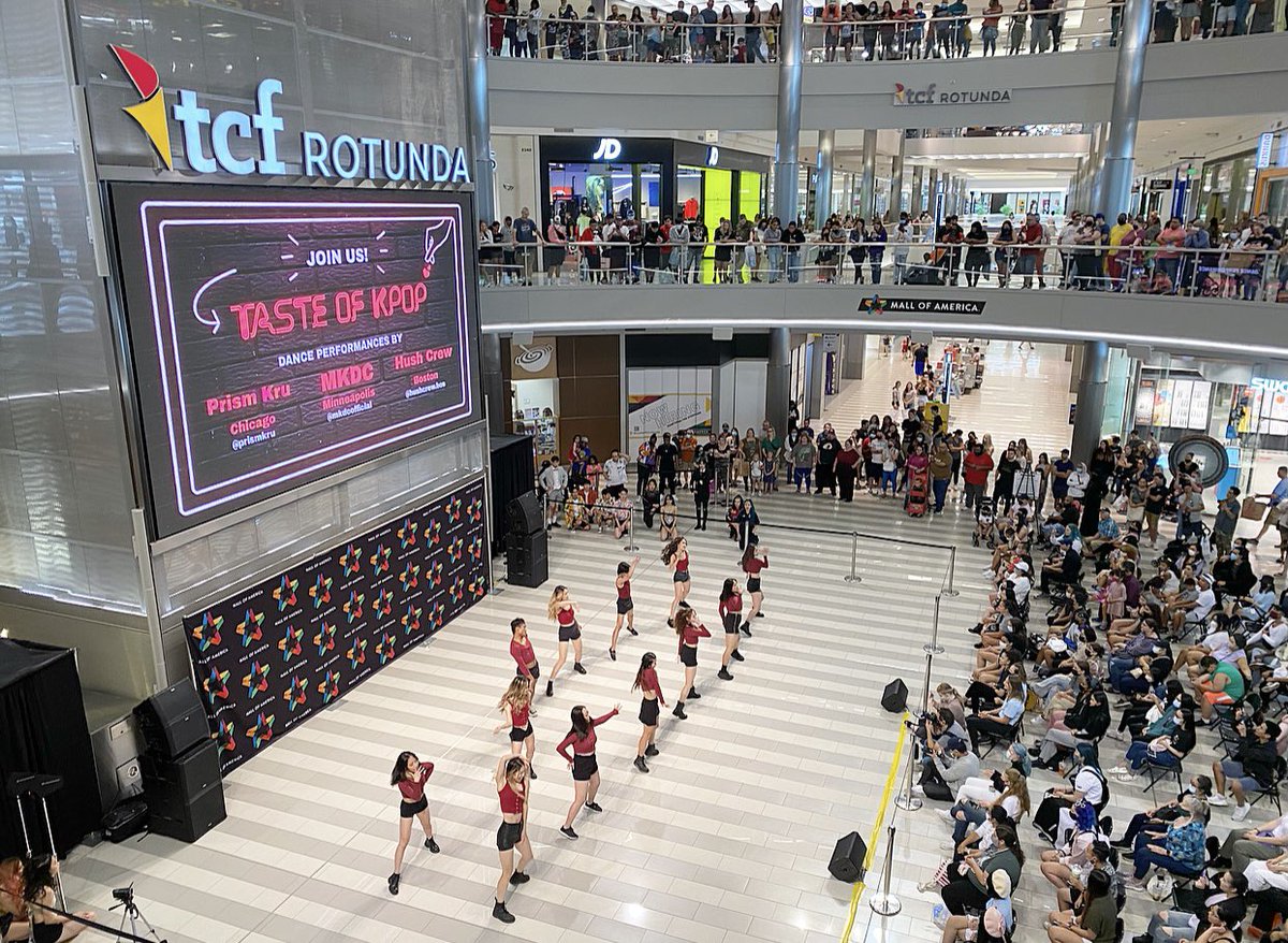 Mall of America on X: We're dancing our Sunday away! Swing by the @TCFBank  Rotunda at 3 p.m. to get a Taste of KPop with performances by  @MKDCOFFICIAL, @hushcrew_ + @prismkru! 💃🕺