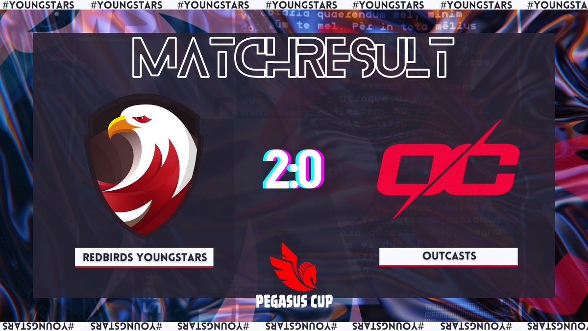 The stronger is oppenent the tastier feels the victory! GGs to our opponents, but today #YoungStars well-deserved win!

🆚\ <a href="/OutcastsCR/">Outcasts</a>
🏆\ <a href="/PegasusCupGG/">Pegasus Cup</a>
✅\ 2:0

MVP: <a href="/FunnyPotatoCR/">Potato</a> 🏅