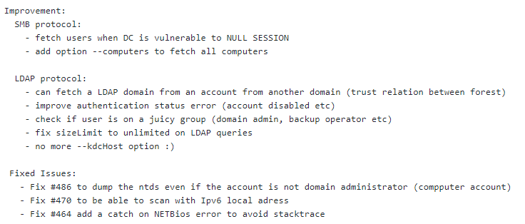 mpgn_x64's tweet photo. Version 5.2.0 of CrackMapExec has been pushed on 
@porchetta_ind 🪂

Multiples issues fixed and new features for protocols SMB and LDAP ! 💪 More features to come soon ✌️ https://t.co/utp31KRpUo