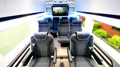 HQCustomDesign's tweet photo. This Ambassador design fits up to 11 passengers and features a bold black and white interior with captain seating, aviation tables, and a front TV partition.
https://t.co/0hAGVpIVNK
.
.
#HQCustomDesign #familyvan #familycar #familytravel #luxurytravel #travel #luxuryvan https://t.co/O4nUbY1nwK