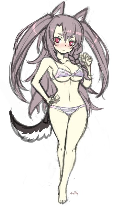 夕立の下着・・・トップは付けてない可能性がたかいけど、どこまでも下乳でがんばってほしい😌 