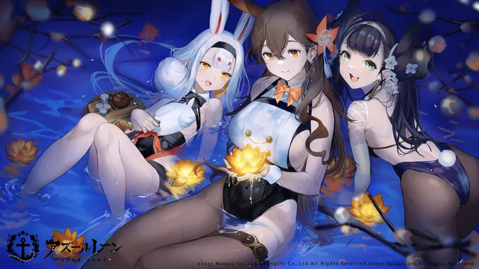 水浴びバニーちゃん
#アズールレーン #アズレン4周年 
4周年おめでとうございます! 