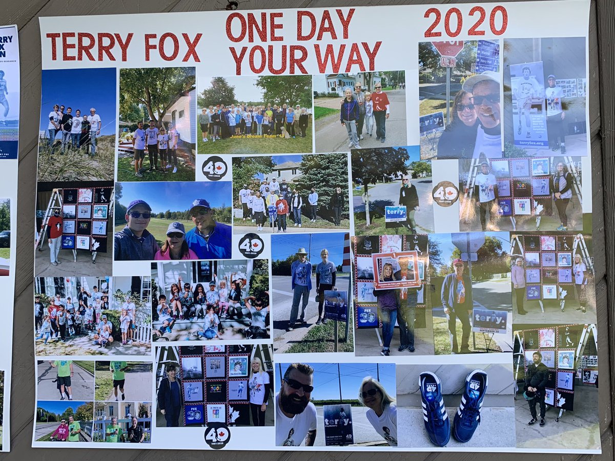 staceyivanchuk's tweet photo. @TerryFoxRunNOTL photos from recent years including 2020 One Day Your Way. Keeping Terry’s spirit alive as we continue research into improving cancer outcomes. #tryliketerry @TerryFoxCanada https://t.co/AemWyxGVav