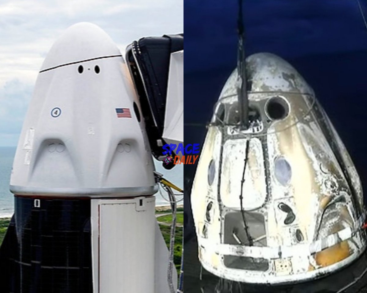 SpaceX #Inspiration4 Dargon Capsule, 3 days apart