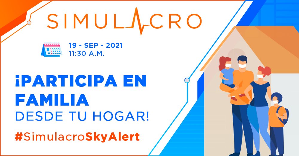 En una hora inicia el #SimulacroSkyAlert

Comparte con la #ComunidadSkyAlert cómo ensayas tus simulacros y qué otras medidas adicionales aplicas en caso de emergencia por sismo enviándonos una foto de tu mochila de emergencia o tu zona de menor riesgo.