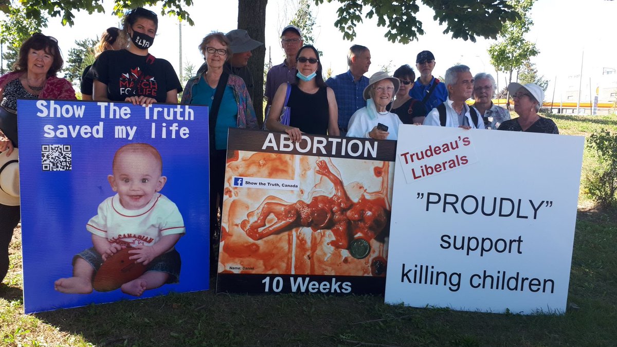 STTactivism's tweet photo. We brought our signs to the campaign office of @JenOConnell_. As the Liberal candidate for Pickering, she supports Justin Trudeau's radical pro-abortion and her constituents need to see what she supports.
#VoteLiberalMajority #LiberalMajority #cdnpoli #elexn44 #CanadaElection2021 https://t.co/cGWoueAOnh