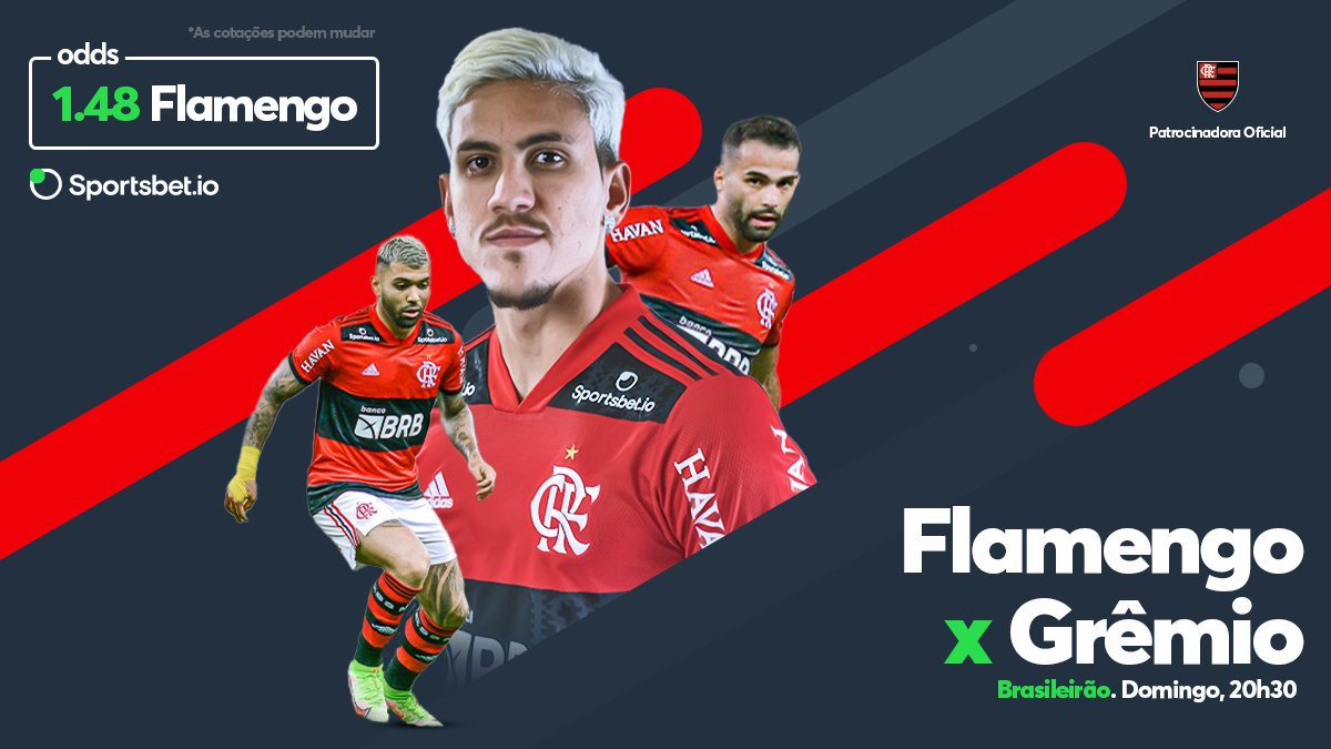 Flamengo's tweet photo. O Mengão volta a campo para mais uma partida contra o Grêmio.
 
E a Nação pode mais uma vez jogar junto com o Flamengo! Olha ai as odds do @sportsbetiobr!
Entre lá no site e faça sua conta: https://t.co/l94zj0pgN2

#Flamengo #Brasileirão2021 #JogaJunto #patrocínio #SportsbetioFla https://t.co/S9qCaHpkax