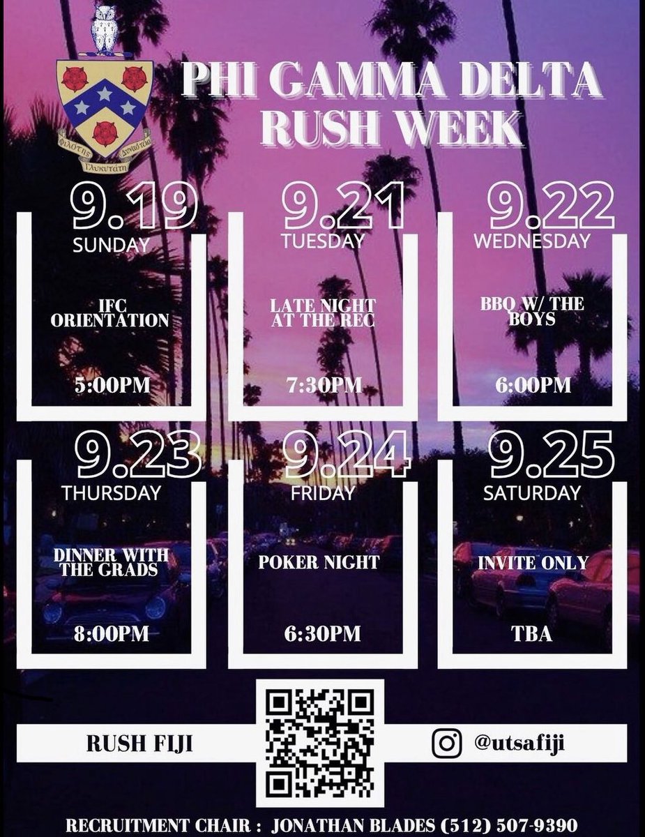 Today marks day one of Rush week! Good luck gentlemen. #rushfiji
