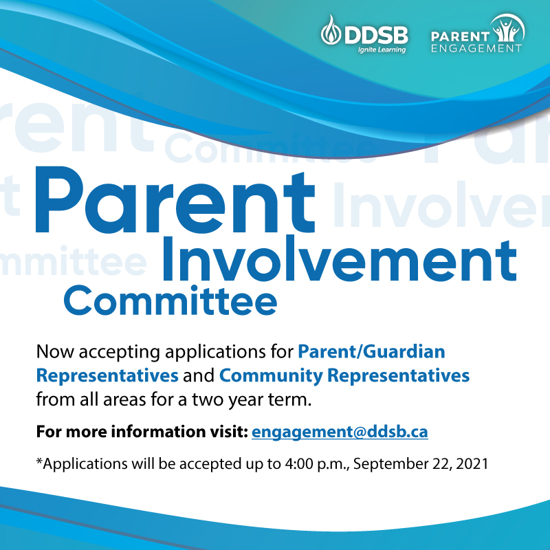 The DDSB’s Parent Involvement Committee (PIC) is calling for applications for 2 volunteer Parent/Guardian Representatives. Expressions of interest for the role of Community Rep. are now being accepted.
Visit link for more info bit.ly/397kJvZ
<a href="/ParentsDDSB/">Parents DurhamDSB</a> #DDSBengagement