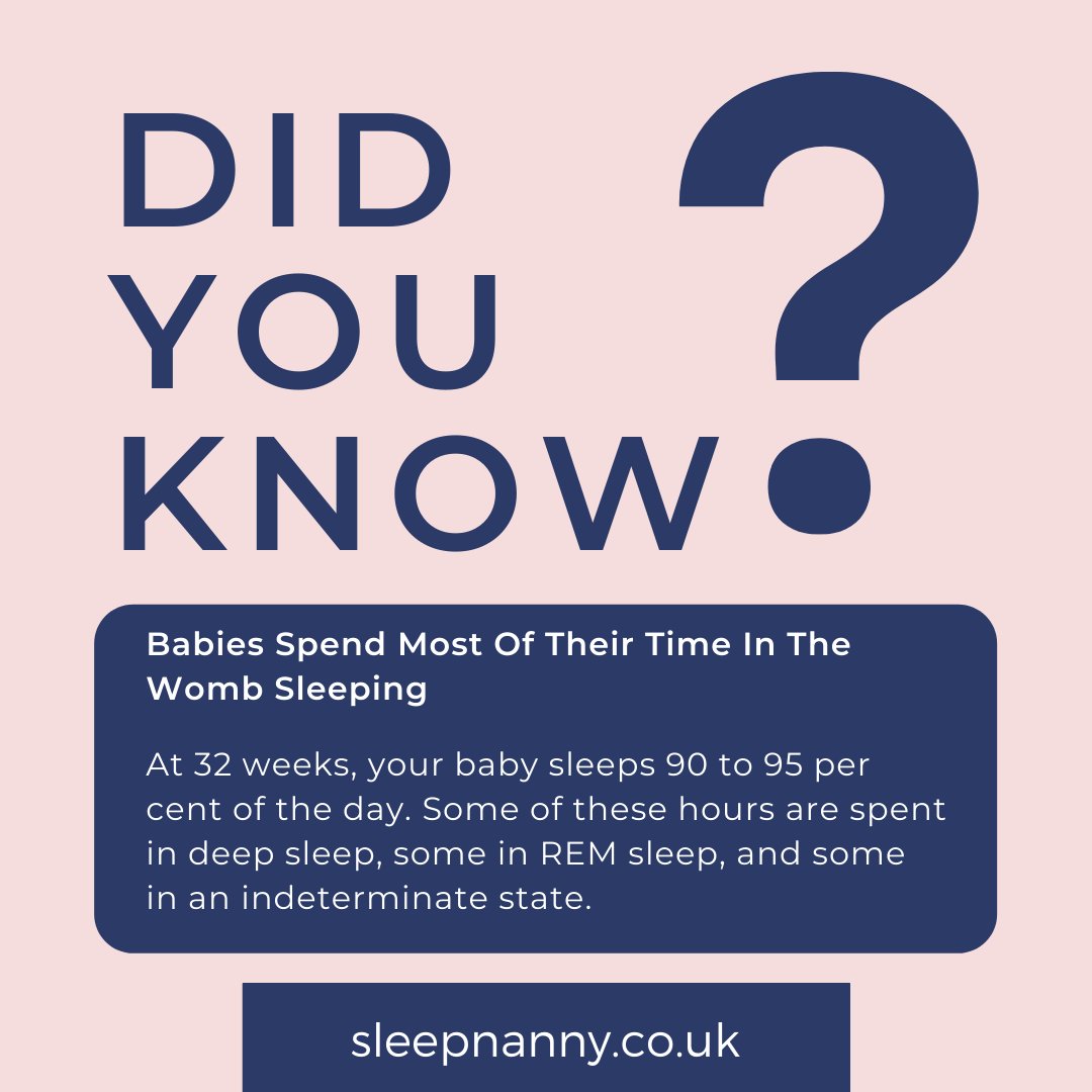 thesleepnanny's tweet photo. At 32 weeks, your baby sleeps 90 to 95 per cent of the day. 😴 Some of these hours are spent in deep sleep, some in REM sleep, and some in an indeterminate state. https://t.co/t6FQraMSYc