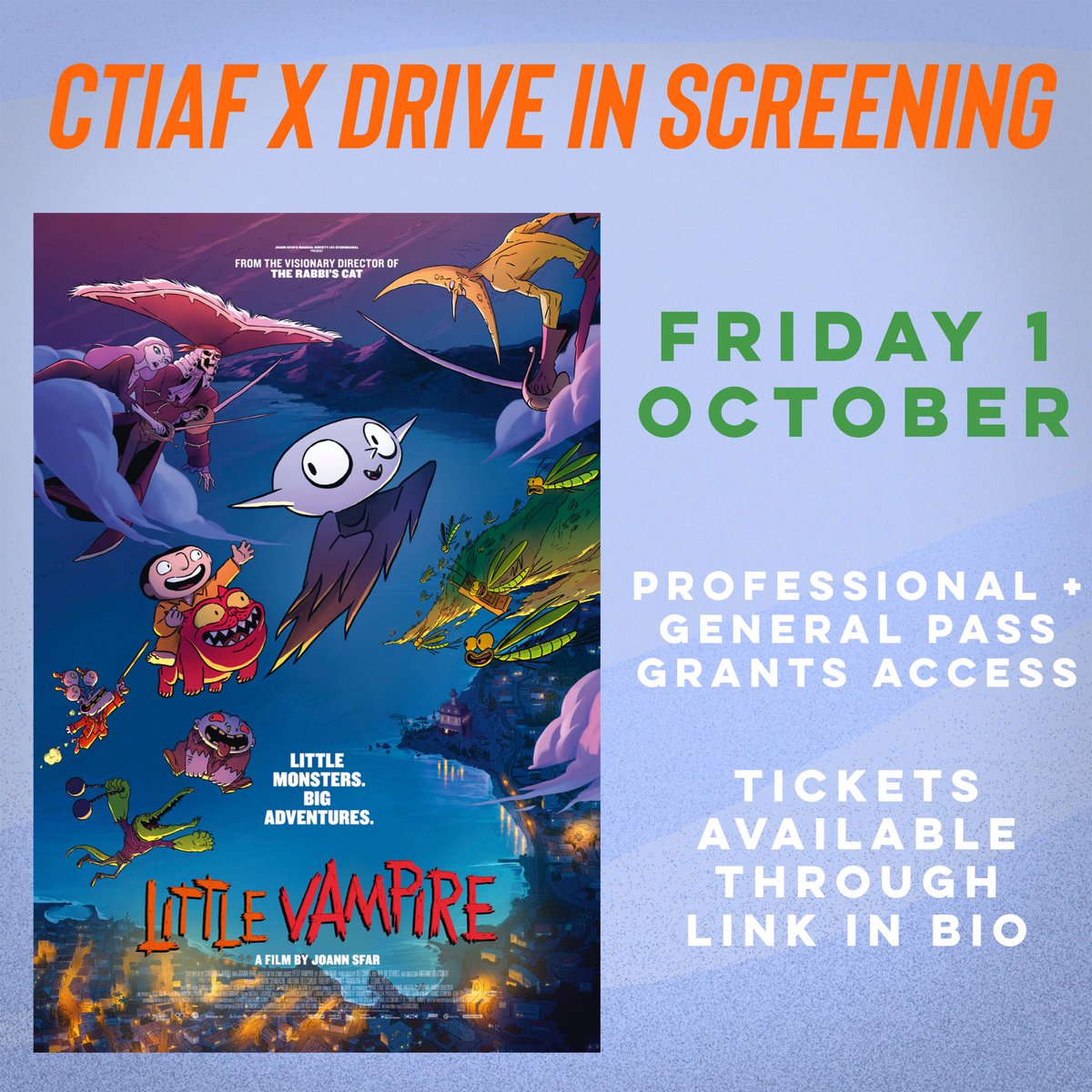 CTIAF is back at the Go Drive in ‼️A professional pass + general pass gives you access to this event, but separate tickets for the drive in will be available too if you’re just interested in that 🎞 Festival passes are available to purchase through the link in our bio 🎟