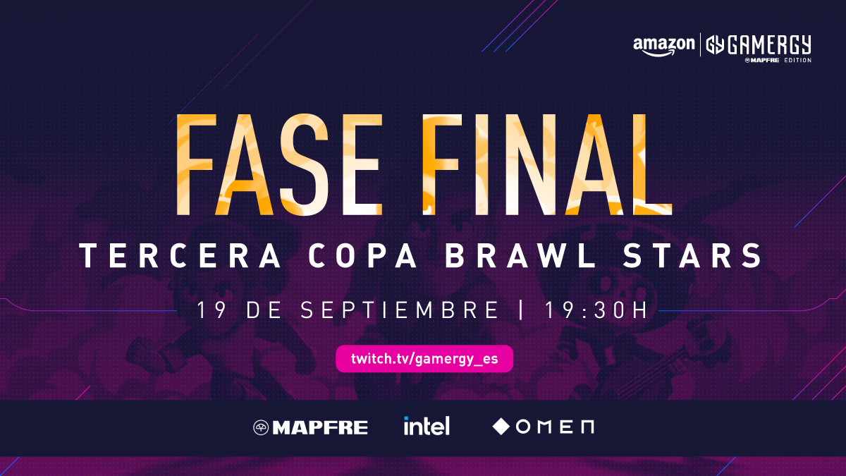 GAMERGY's tweet photo. ¡Queda tan solo una hora para la Fase Final de la Tercera Copa de @BrawlStarsES de #Gamergy2021! ⏰
#GangStyle 🆚 #KlashFaier
@FreeAgentBS 🆚 @Lost__Legions
¡Dos equipos se clasificarán a la Gran Final Online!
🎙 @Kius_YT y @Buffito_
📺 https://t.co/810dMw90iO #BrawlStarsCup https://t.co/AoFiXmYhq6