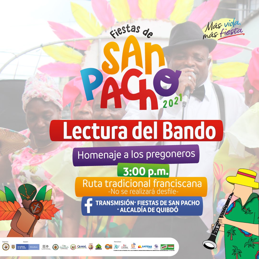 HOY‼🤩🥳⏰ Desde muy temprano llegará Vicente "El Pollo" a la <a href="/AlcaldiaQuibdo/">Alcaldía de Quibdó</a> para que el  Alcalde de la ciudad y Presidente Honorario de las Fundación Fiestas Franciscanas de Quibdó, Martín Sánchez Valencia, firme el decreto que da inicio a #SanPacho2021.