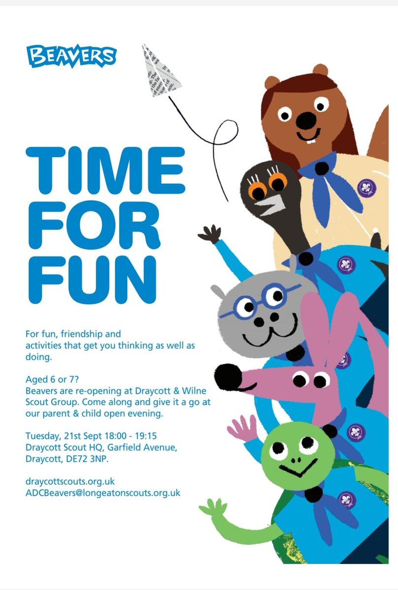 Long Eaton Scouts (@longeatonscout) on Twitter photo Aged between 6 & 7, looking for fun, adventure & to meet new friends? <a href="/draycottscouts/">Draycott Scouts</a> Beaver section have an open evening this Tuesday 21st Sep starting at 1800. We'd also love to meet with adults who could help out, you'll have just as much fun! #longeatonscouts Aged between 6 & 7, looking for fun, adventure & to meet new friends? <a href="/draycottscouts/">Draycott Scouts</a> Beaver section have an open evening this Tuesday 21st Sep starting at 1800. We'd also love to meet with adults who could help out, you'll have just as much fun! #longeatonscouts