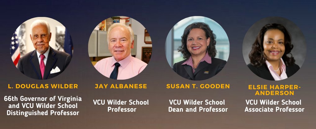 VCUWilderSchool's tweet photo. Led by @GovernorWilder, the 2021 Wilder Symposium: “The Triple Pandemic: Implications for Racial Equity and Public Policy,” will take place virtually on Thursday, Sept. 30 from 1 to 2:30 p.m. EST. Learn more and register: https://t.co/o17mfVW5x1 https://t.co/q2JYxvaEzd