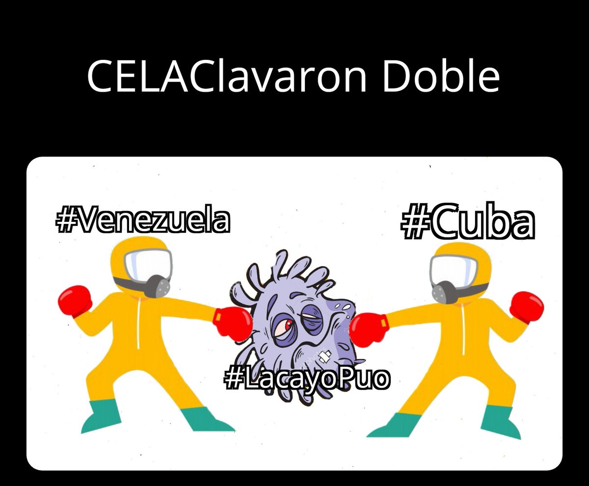 @_ChavistaSoy @UnMundoMejorSi @NicolasMaduro @DiazCanelB @RoiLopezRivas @luchadelpueblo_ @irr644 @jaarreaza @LucenaVilma @0197Sanchez @cubanitosoy4 @Cuba_Soberana @Kmilo_Cuba Nocaut (KO) recógelo del suelo #LacayoPou
#CELAClavaron 
#MaduroLlevaLaVerdadALaCELAC 
#DiazCanelLlevaLaVerdadALaCELAC
#UnidadLatinoamericana 
#CubaEsBienvenida