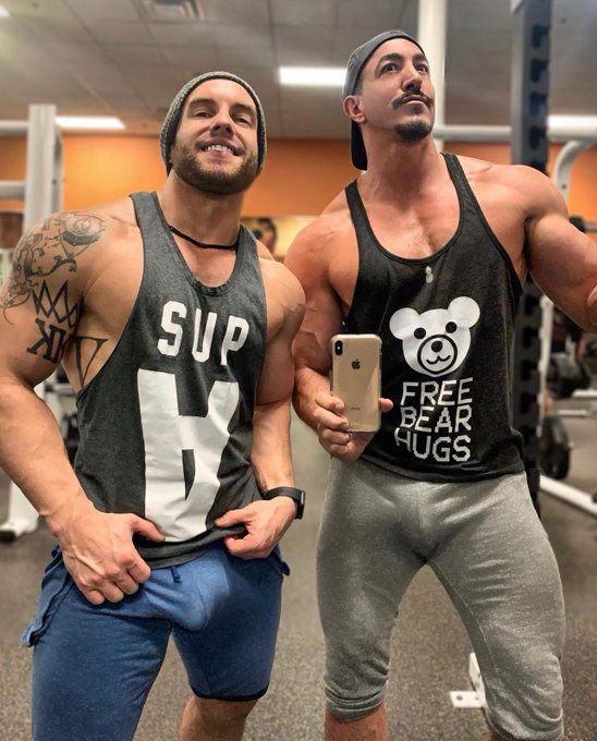 Let’s hug it out in the locker room, Bro… 💪🏻😙 #gymbuddies #gaymuscle #husbands #lovewins #muscleup https://t