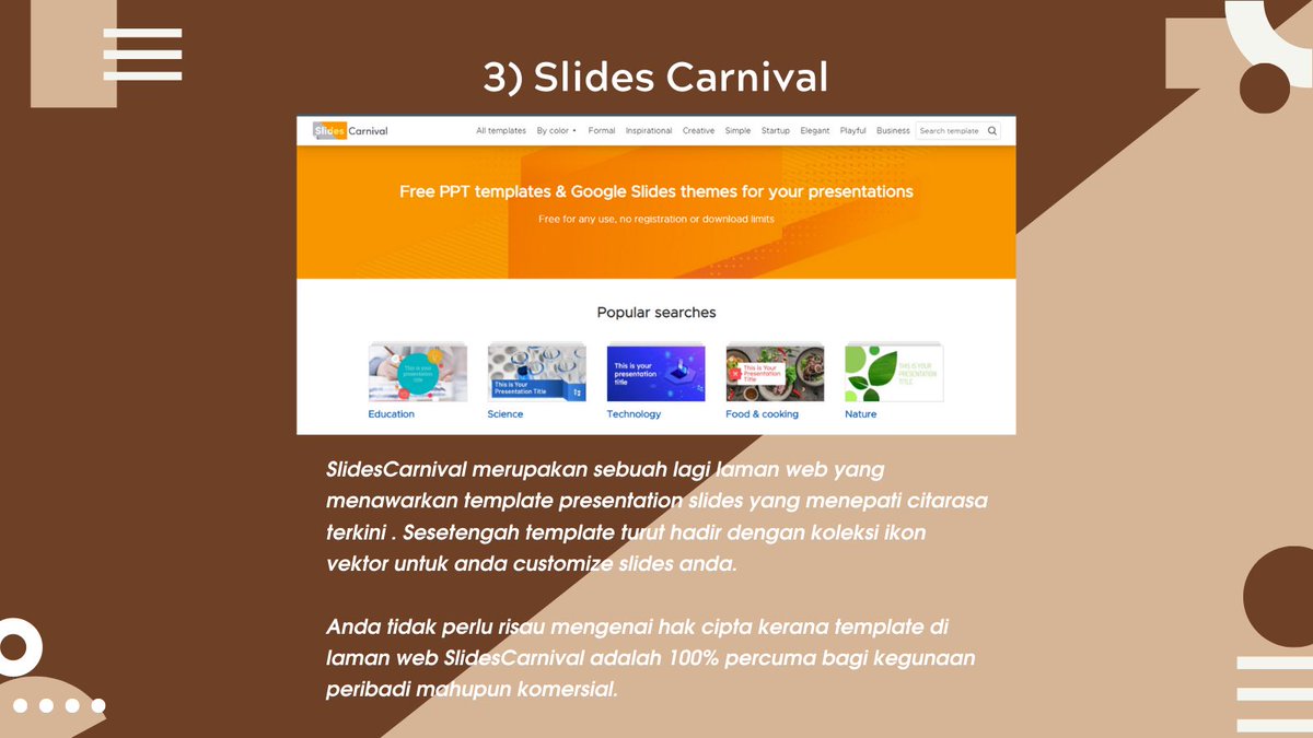 bbestsakba's tweet photo. Sekarang, banyak tugasan yang melibatkan slide. Tetapi anda mesti bosan kan lihat design slide yang tidak menarik? Jadi ayuh kita lawati beberapa laman web yang kami cadangkan hari ini! #spektrumilmu #birolw https://t.co/E7U3WuY6U8