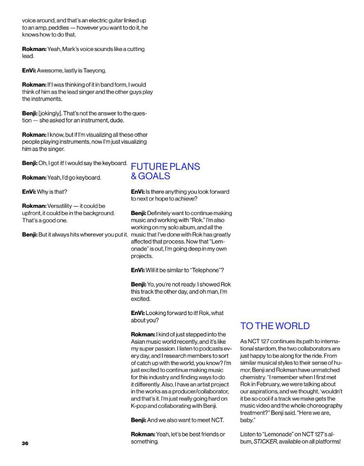 aaand we also did a Q&amp;A using YOUR fan questions! thanks to everyone who submitted a question — it really brought out some of their best moments 🍋🍸 full article linked below! #Lemonade #Sticker 

🔗 envimedia.co/qa-with-benji-…