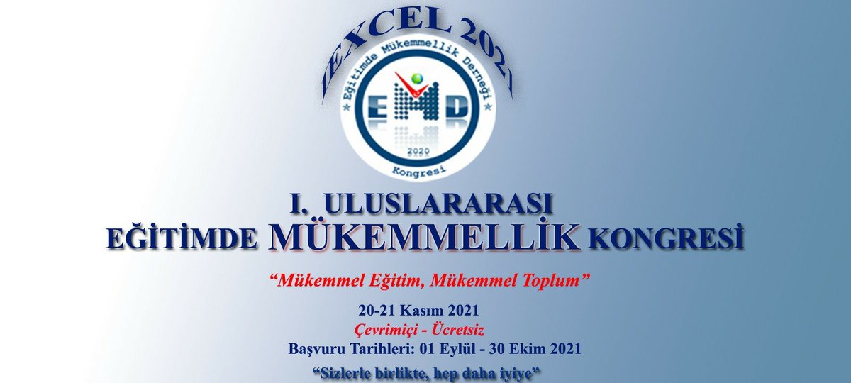 DernegiEgitimde's tweet photo. Eğitime gönül veren ve daha iyisinin arayışı içerisinde olan herkesi, 20-21 Kasım 2021 tarihinde Eğitimde Mükemmellik Derneğimizin, çevrimiçi ve ücretsiz olarak gerçekleştireceği “Mükemmel Eğitim, Mükemmel Toplum”, I. Uluslararası Eğitimde Mükemmellik Kongresine davet ediyoruz. https://t.co/Ptgieebmtq