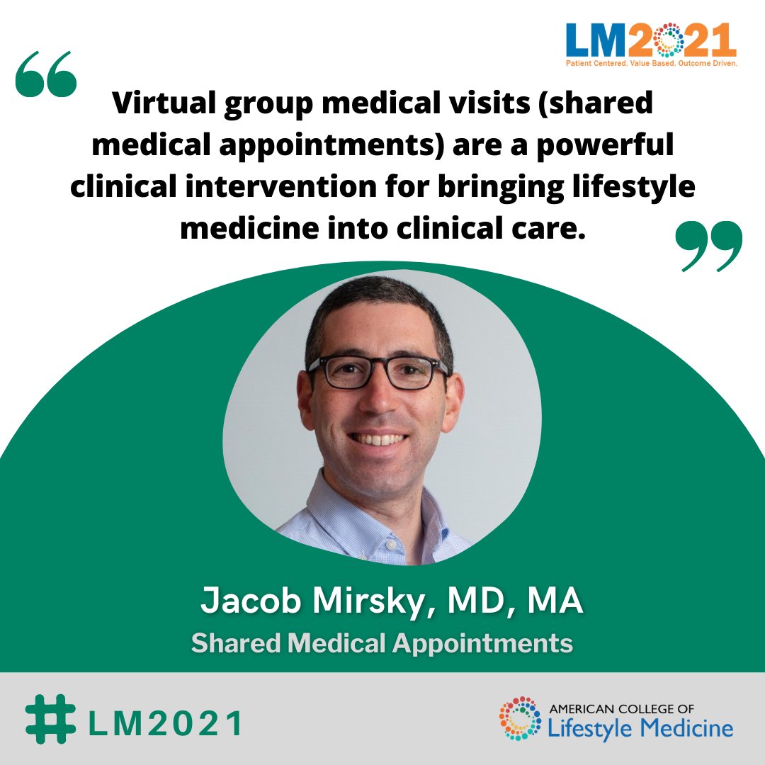 Stoked to be talking about #VirtualGroupVisits at the upcoming @ACLifeMed #LM2021 conference!

I'll be sharing our experience with #LifestyleMedicine @MassGenBrigham @MassGeneralNews @MGHCCHI1 @MGH_DGIM.