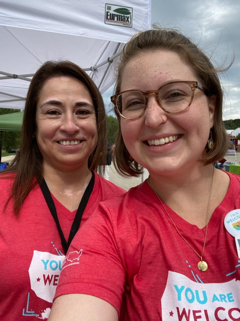 semntogether's tweet image. Clara Sifuentes at Olmsted County and Lead for MN Fellow, Maddy Fisher hope you have a great last day of Welcoming Week 2021: Belonging Begins With Us!
