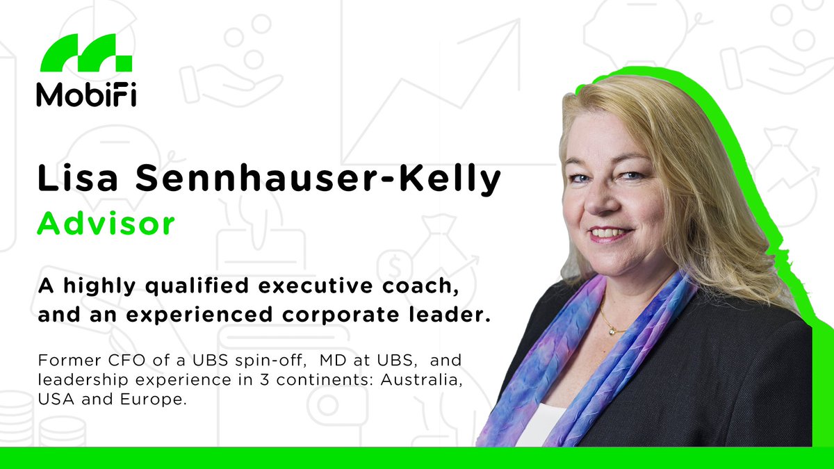 LifeOfAkpos's tweet photo. @mobi_fi is thrilled to announce our new #advisor, Lisa Sennhauser, a former Managing Director from UBS.
Lisa will act as a coach and advisor to help the #MobiFi project fulfil its vision in the #FinTech space.
Read the report from: https://t.co/JxSbNe3ZFl…. #mobifithegem https://t.co/khZk71esiX