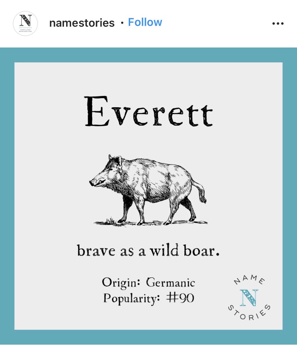 Name_Stories's tweet photo. Name of the Day #names #Everett https://t.co/qZCiAYZGR0