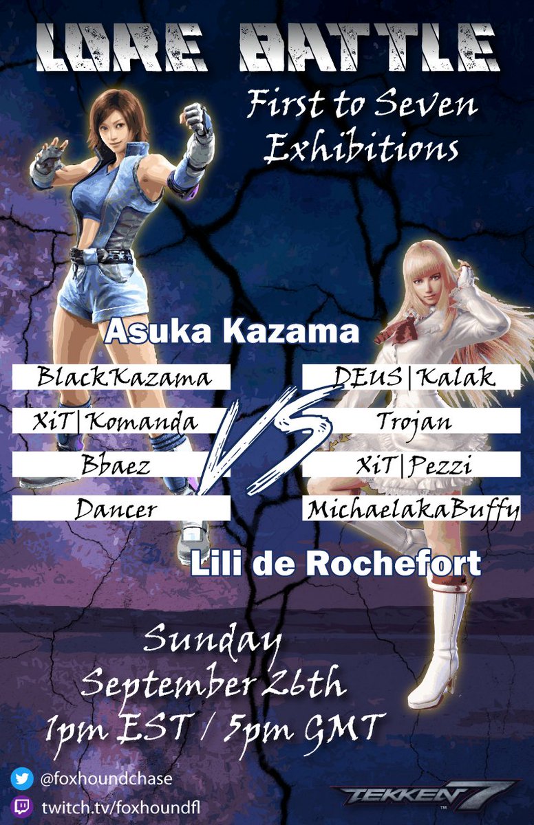 Foxhoundfl's tweet photo. One week from today at 1PM EST we're going to have another funtastic event
The Asuka v. Lili Lore Battle!
Commentated by none other than @tk_Sol_Naciente and @Fergus_TK!
I can't tell you how excited I am for this. All matches will be FT7 so strap in for the action next Sunday! https://t.co/016FSClqo9
