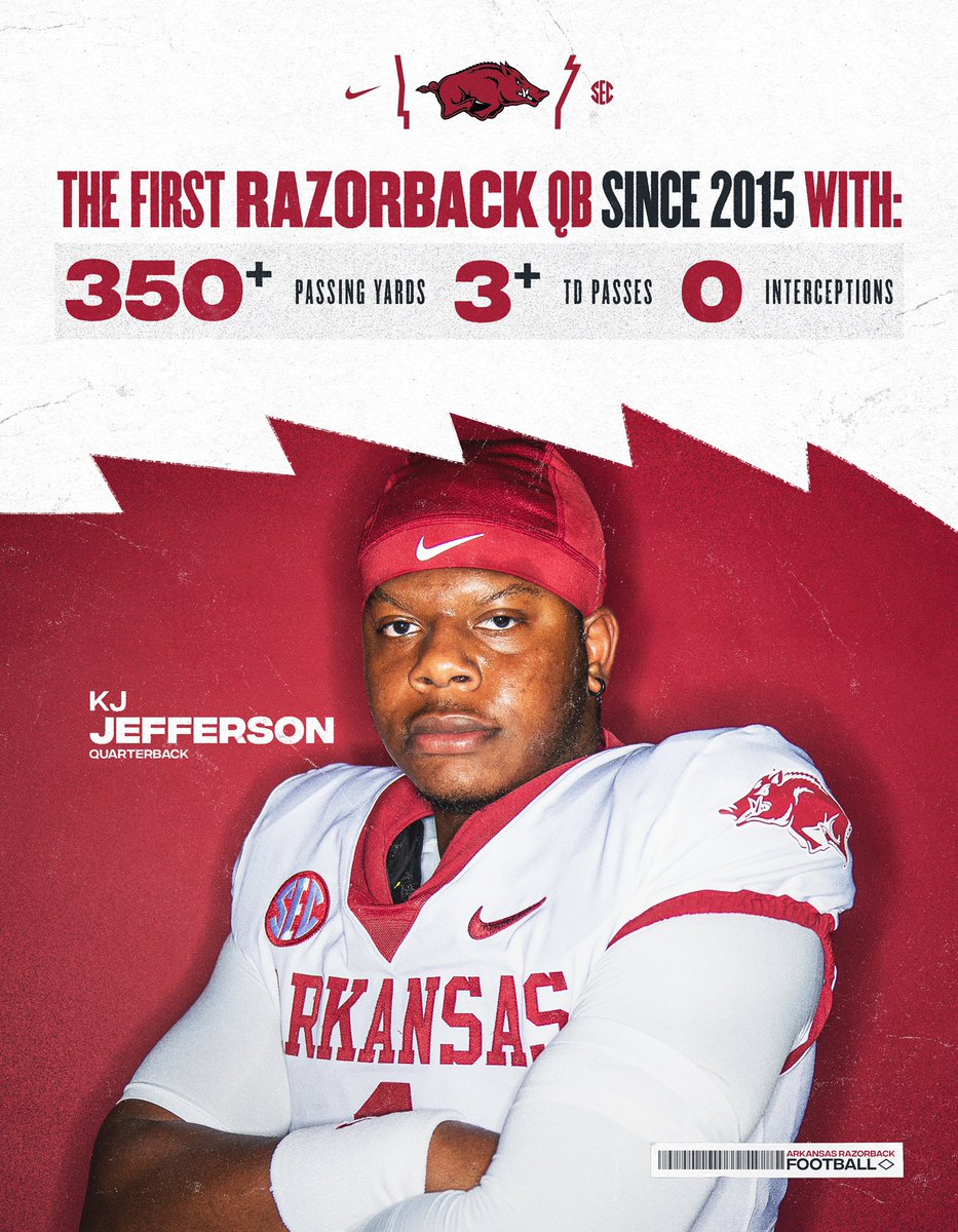 RazorbackFB's tweet photo. QB 1 💪 https://t.co/2yyeEQMzQL