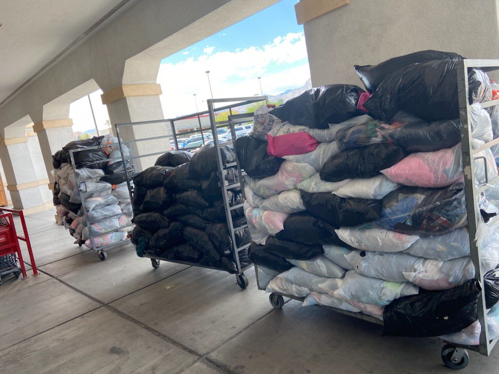 Ms. Heupel’s Savers fundraiser was a huge success Saturday. They were able to gather 2,264 lbs. of soft goods and 333 lbs. of hard goods. Thank you to everyone to helped and donated. <a href="/JJHSAcademy/">JJHS Academy of International Studies</a> <a href="/ClarkCountySch/">CCSD</a> <a href="/CCSDMagnet/">CCSD Magnet Schools</a> <a href="/KirstenKLewis/">Kirsten Lewis</a> @SuptJaraCCSD