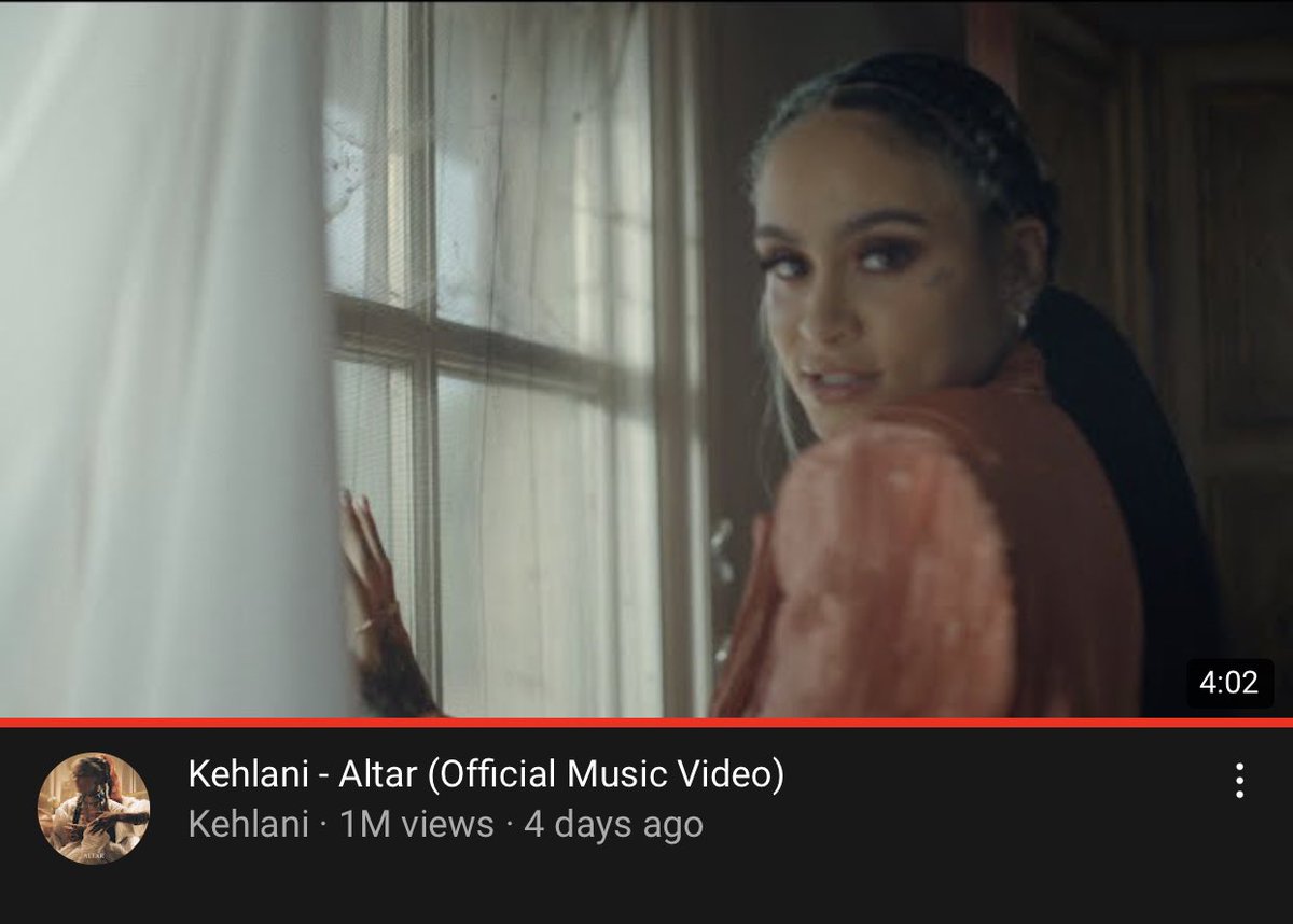 Kehlani’s music video for her single "Altar" has surpassed 1M vie...